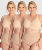 Ava & Audrey Faye Cotton Wire-free Support Bra 3 Pack - Frappe Bras