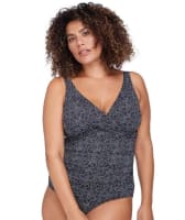 Artesands Zig Zag Delacroix Cross Front D-G Cup One Piece Swimsuit - Black Swim