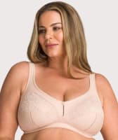 Ava & Audrey Sophia Cotton & Lace Wire-free Bra - Cappuccino Bras