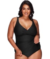 Artesands Delacroix Cross Front D-G Cup Tankini Top - Black Swim 14