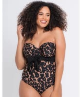 Curvy Kate Wrapsody Bandeau One Piece Swimsuit - Leopard Print Swim 