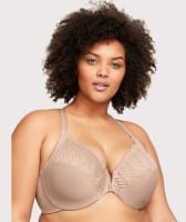 Glamorise Front-Closure T-Back WonderWire Bra - Cafe Bras 