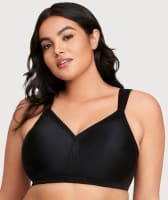 Glamorise MagicLift Seamless Support Wire-free T-Shirt Bra - Black Bras