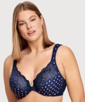 Glamorise WonderWire Front-Closure Bra - Navy Print Bras 