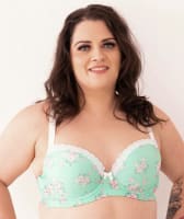 Lady Emprezz Laverne Underwire Contour Bra - Aqua Vintage Bras 