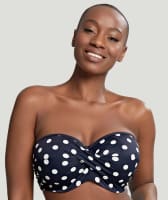 Panache Swimwear Anya Riva Spot Twist Bandeau Bikini - Navy/Vanila Swim