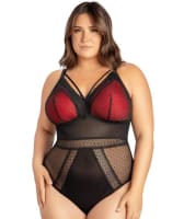 Parfait Mia Dot Plus Bodysuit - Black Bras