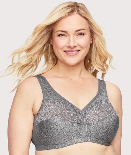 Glamorise Magiclift Moisture Control Wire-Free Bra - Gray Bras 
