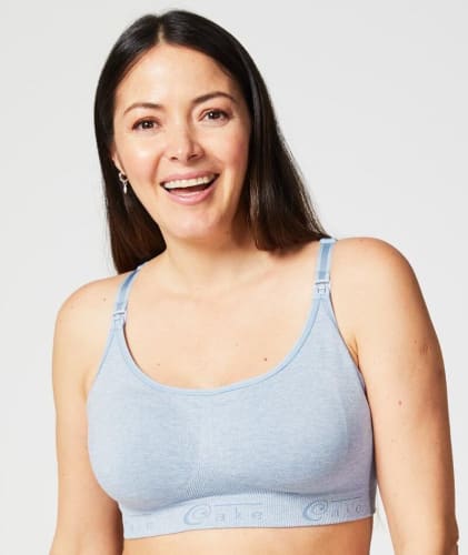 Cake Maternity Cotton Candy Seamless Sleep & Yoga Nursing Bra - Heather Blue Bras 