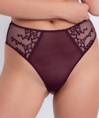 Curvy Kate Centre Stage Deep Thong - Fig Purple Knickers 