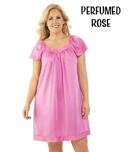 Exquisite Form Flutter Sleeve Gown - Perfumed Rose Sleep / Lounge 