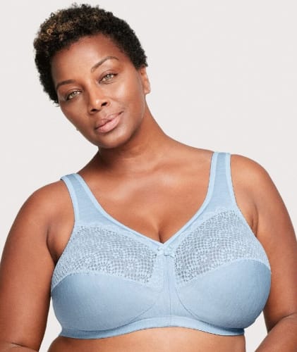 Glamorise MagicLift Moisture Control Wire-free Bra - Light Blue Bras 