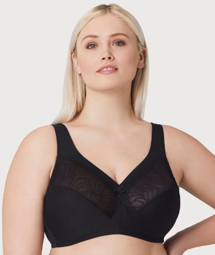 Glamorise MagicLift Natural Shape Support Wire-free Bra - Black Bras 