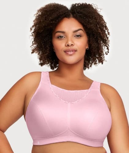 Glamorise No-Bounce Camisole Wire-free Sports Bra - Parfait Pink Bras 