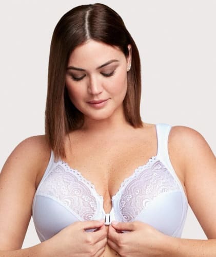 Glamorise WonderWire Front-Closure Bra - White Bras 