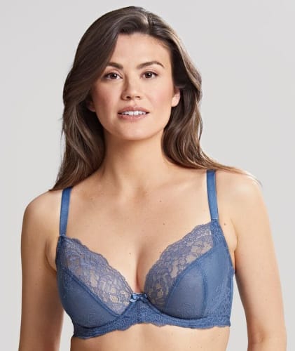 Panache Ana Underwired Plunge Bra - Vintage Blue Bras 6F Vintage Blue 