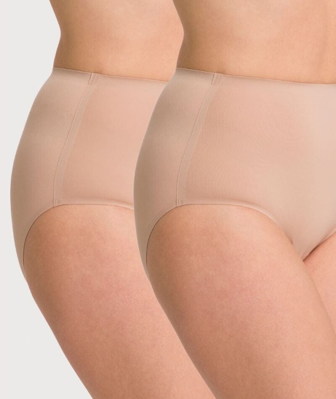 Underbliss Invisibliss No Show Seamless Full Brief 2 pack - Nude Knickers