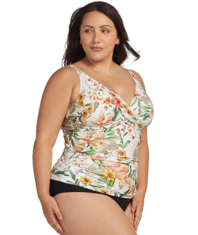 Artesands La Dolce Vita Delacroix Cross Front D-G Cup Tankini Top - White Swim 