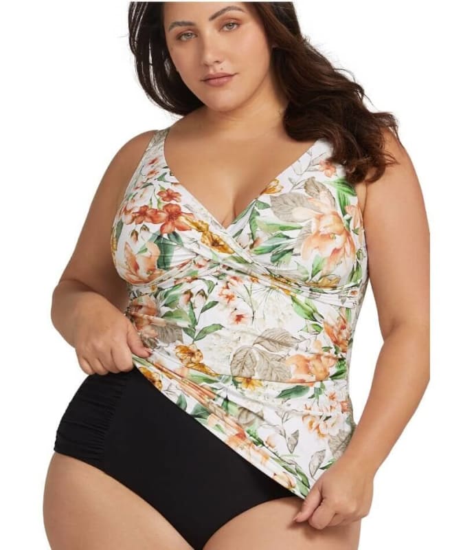 Artesands La Dolce Vita Delacroix Cross Front D-G Cup Tankini Top - White Swim 