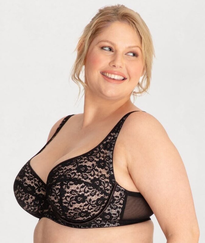 Ava & Audrey Alice All Lace Full Cup Underwired Bra - Black Bras
