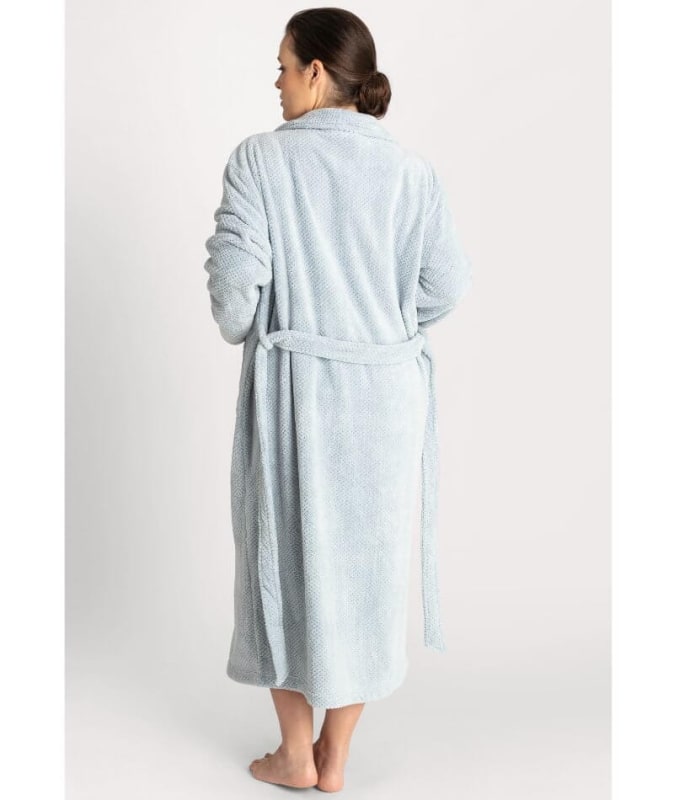 Ava & Audrey Betty Jacquard Fleece Robe - Denim Sleep / Lounge