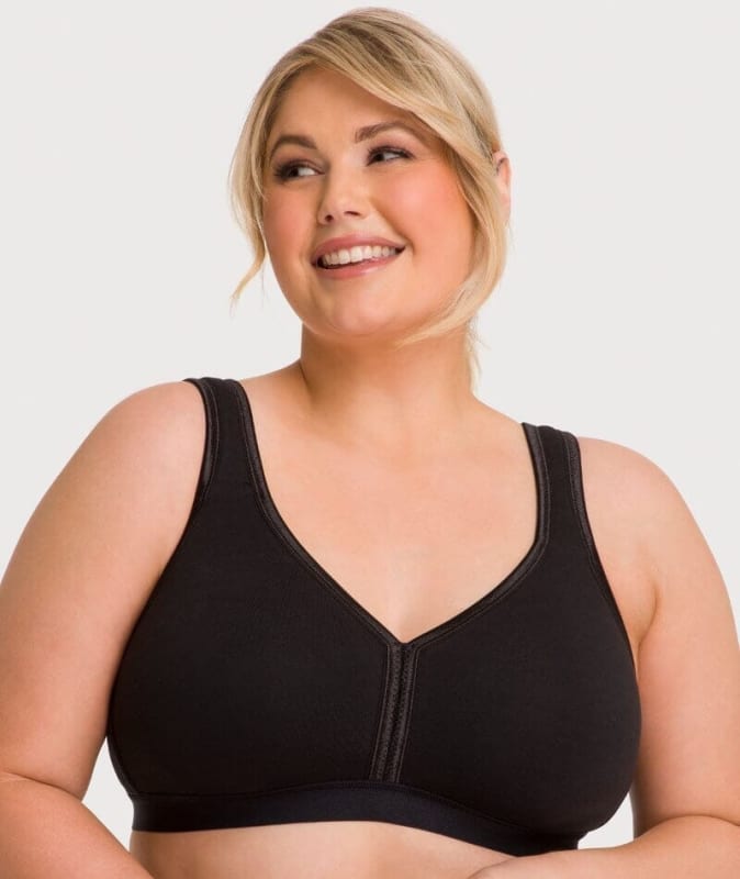 Ava & Audrey Faye Cotton Wire-free Support Bra 2 Pack - Black/Frappe Bras