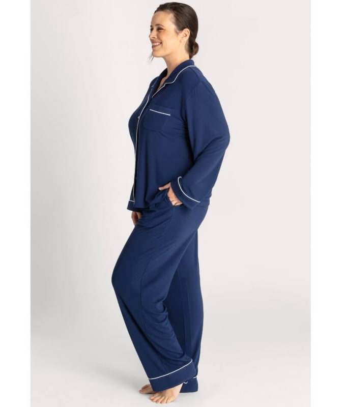 Ava & Audrey Maddison Knit Lounge PJ Set - Navy Sleep / Lounge