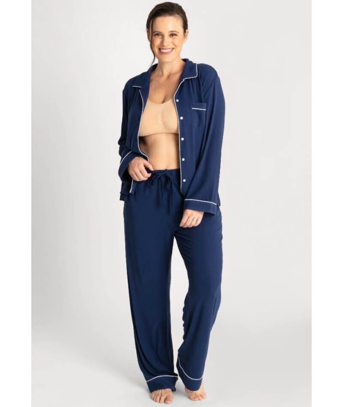 Ava & Audrey Maddison Knit Lounge PJ Set - Navy Sleep / Lounge