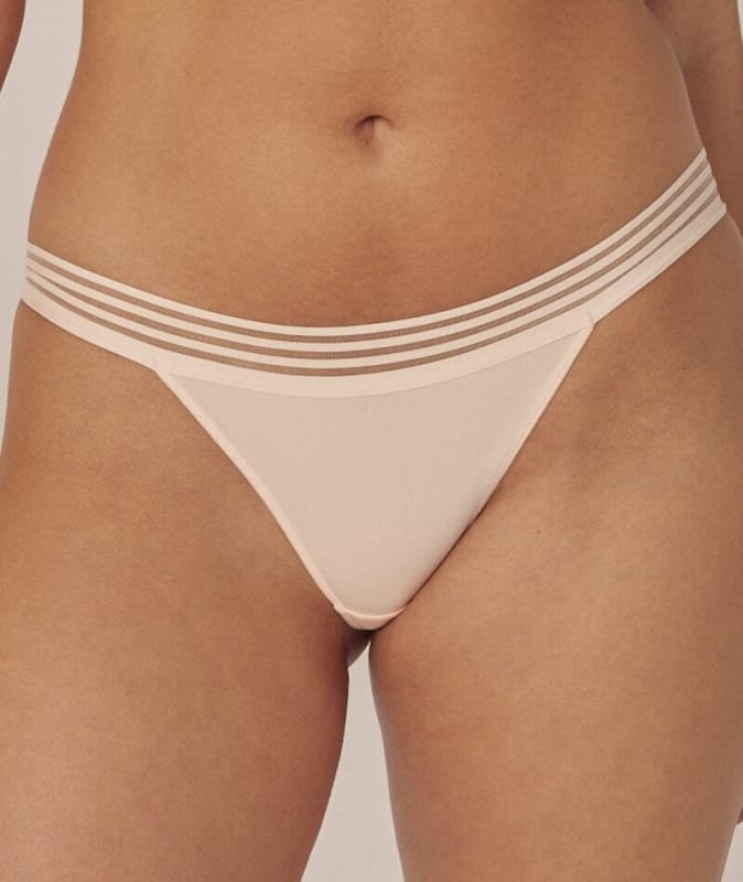 Me. by Bendon Stripe Elastic & Papertouch Cheeky Pant - Silver Peony Knickers