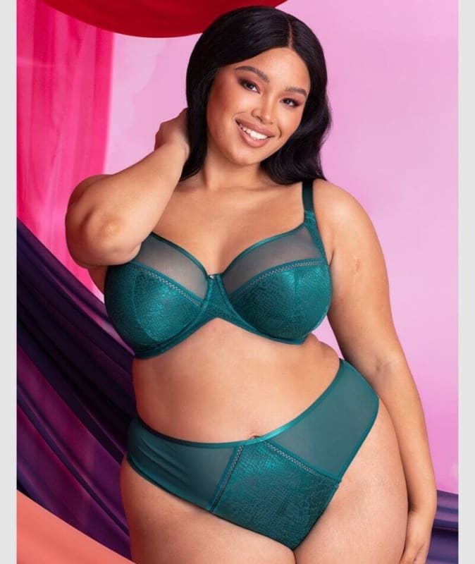 Curvy Kate Amaze High Waist Brazilian Brief - Verdigris Green Knickers 
