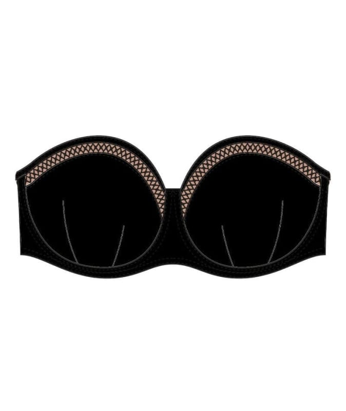 Curvy Kate First Class Bandeau Bikini Top - Black Swim 