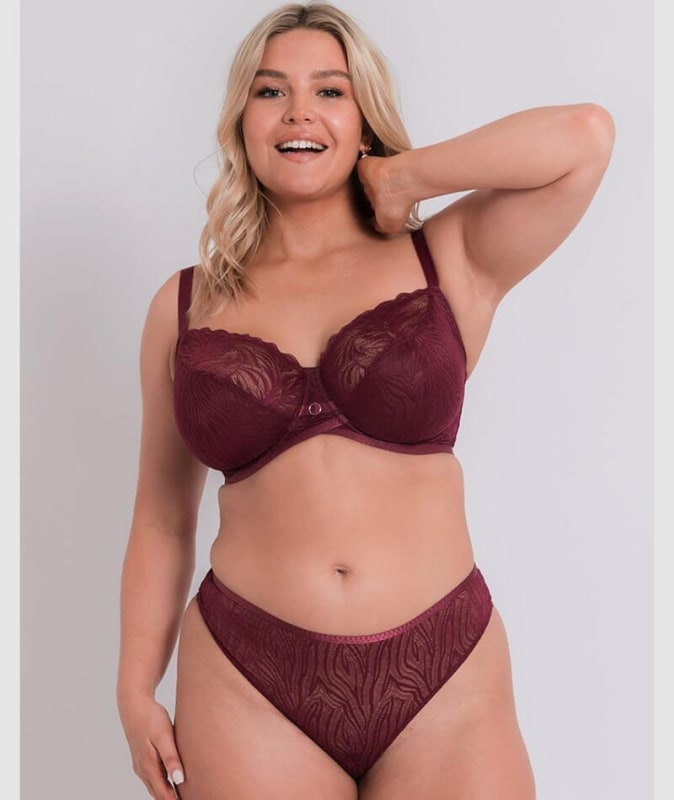 Curvy Kate Lace Daze Balcony Bra - Claret Red Bras