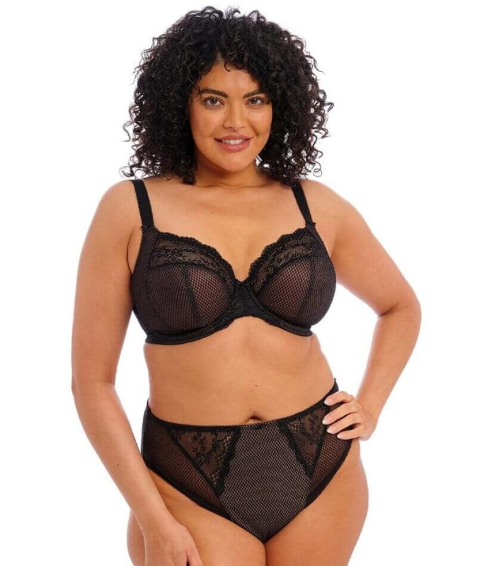 Elomi Charley Underwire Stretch Plunge Bra - Black Bras