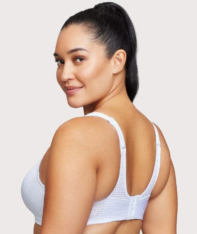 Glamorise Custom Control Wire-Free Sports Bra - White Bras