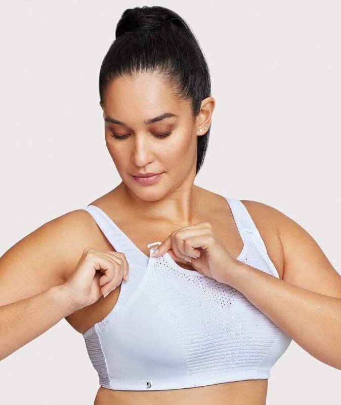 Glamorise Custom Control Wire-Free Sports Bra - White Bras