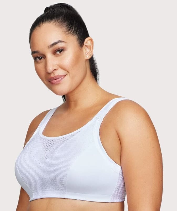 Glamorise Custom Control Wire-Free Sports Bra - White Bras