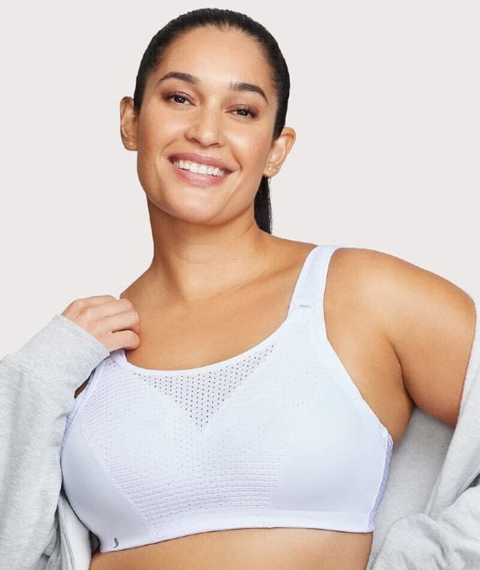 Glamorise Custom Control Wire-Free Sports Bra - White Bras