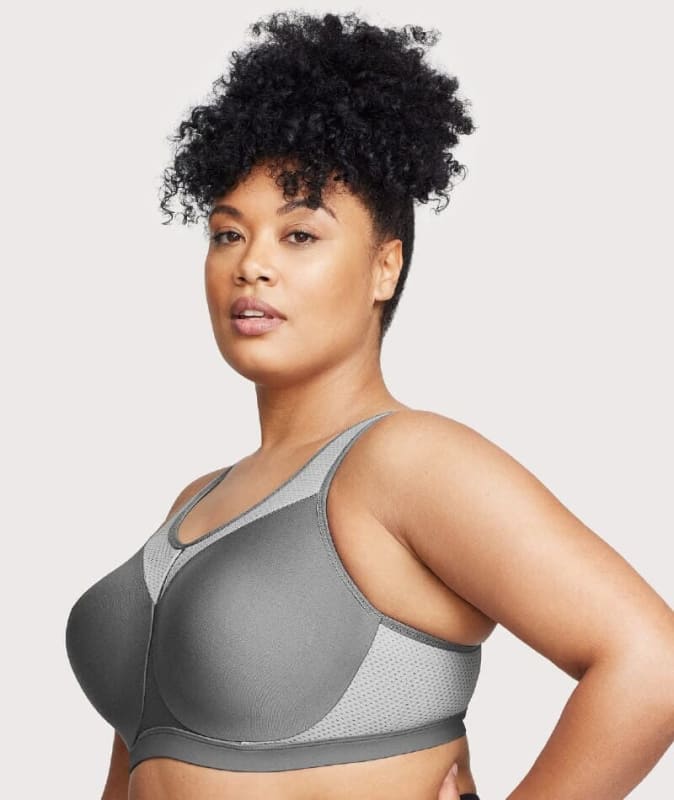 Glamorise High Impact Underwire Sports Bra - Grey Bras