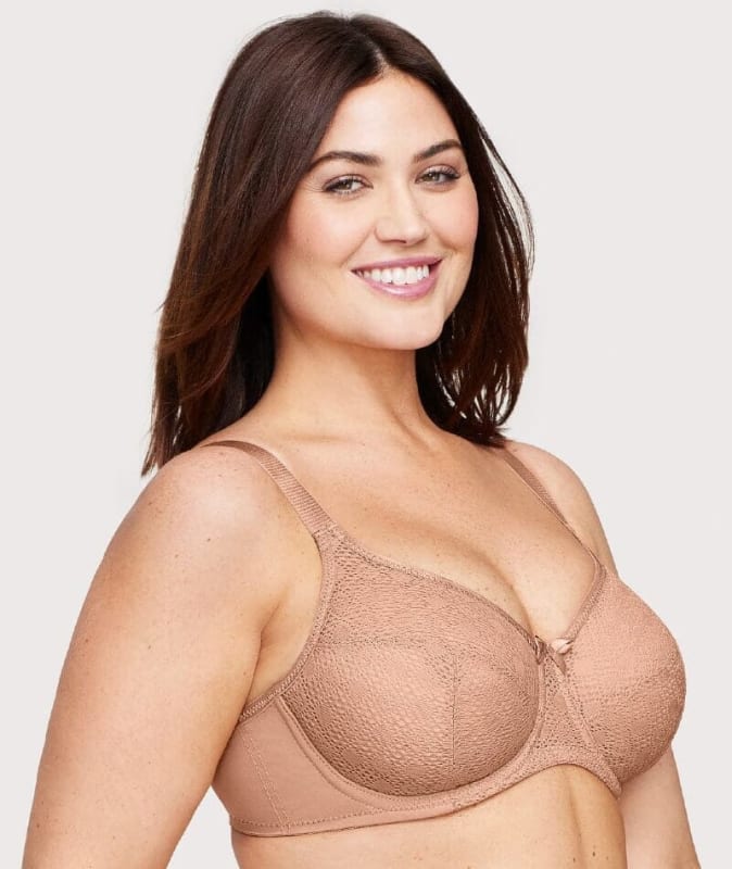 Glamorise Lace Comfort WonderWire Bra - Cappuccino Bras