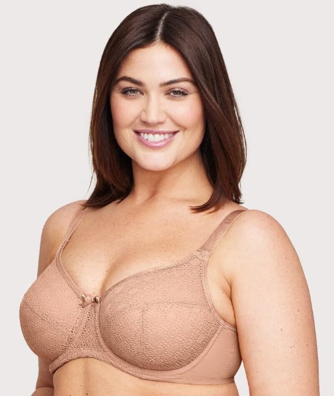 Glamorise Lace Comfort WonderWire Bra - Cappuccino Bras 
