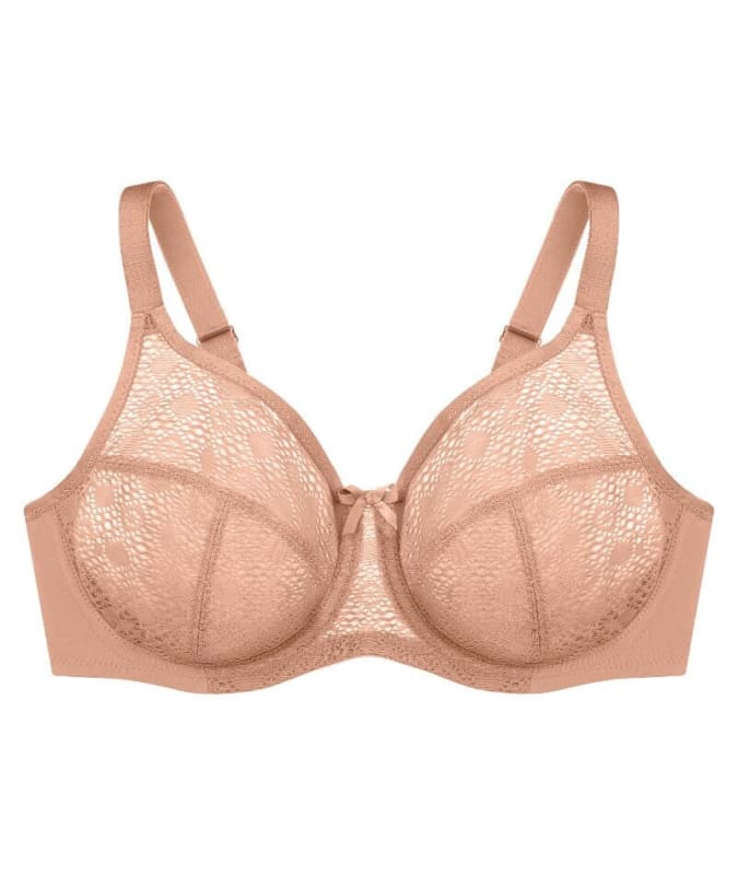 Glamorise Lace Comfort WonderWire Bra - Cappuccino Bras