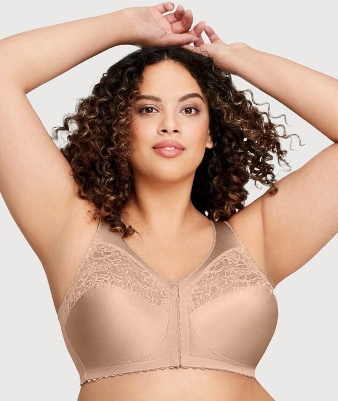 Glamorise Magiclift Front-Closure Support Wire-Free Bra - Blush Bras