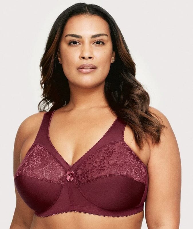 Glamorise Magiclift Original Wire-Free Support Bra - Burgundy Bras