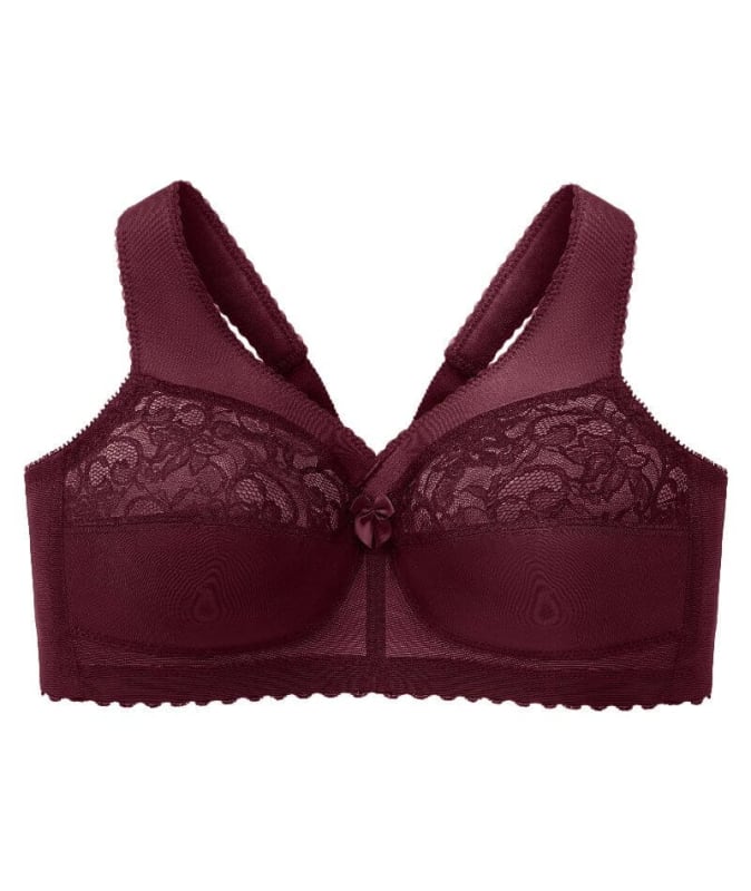 Glamorise Magiclift Original Wire-Free Support Bra - Burgundy Bras