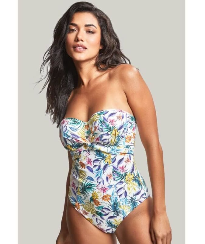 Panache Swimwear Botanical Padded Bandeau One Piece Swimsuit - Floral Swim