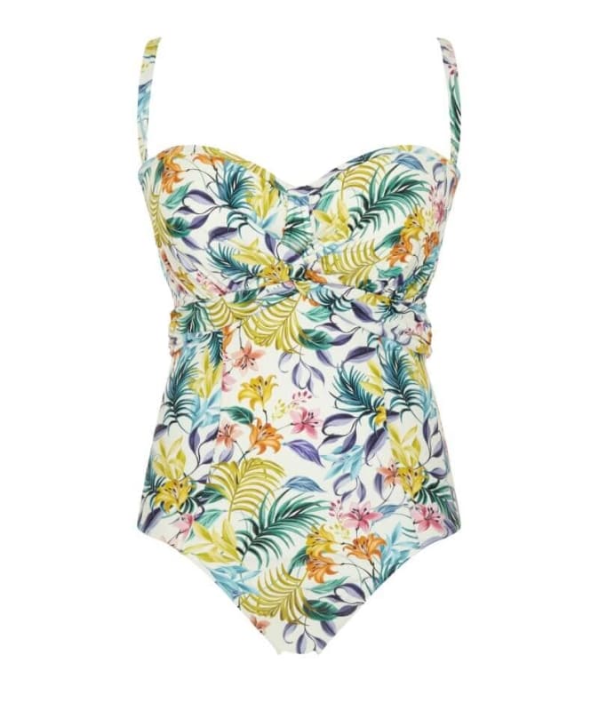 Panache Swimwear Botanical Padded Bandeau One Piece Swimsuit - Floral Swim 
