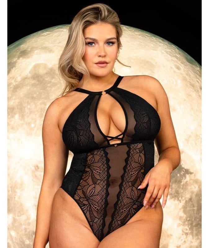 Scantilly Opulence Stretch Lace Bodysuit - Black Bodysuits & Basques