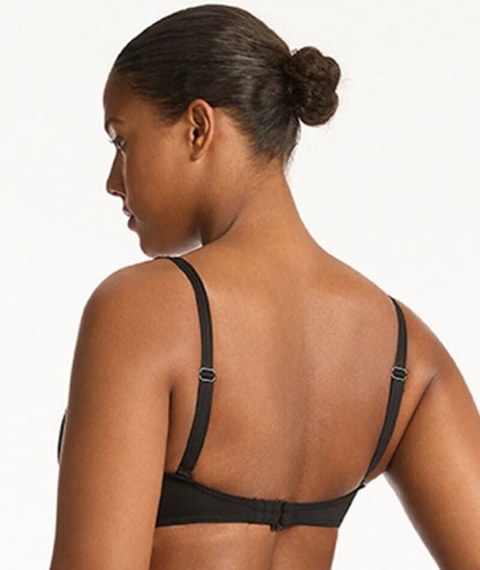Sea Level Eco Essentials Cross Front Bikini Top - Black Swim 