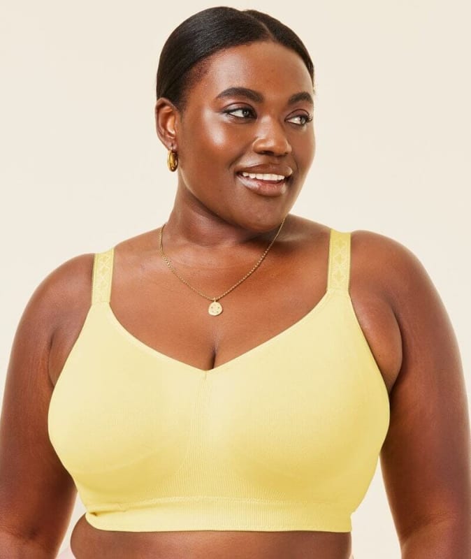 Sugar Candy Fuller Bust Seamless F-Hh Cup Wire-Free Lounge Bra - Lemon Bras 