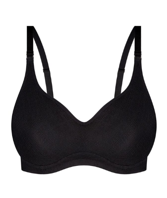 Triumph Amour Maternity Lace Padded Wire-free Bra - Black Bras
